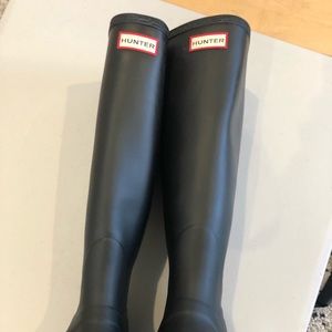 Black hunter boots.  Worn once inside!
